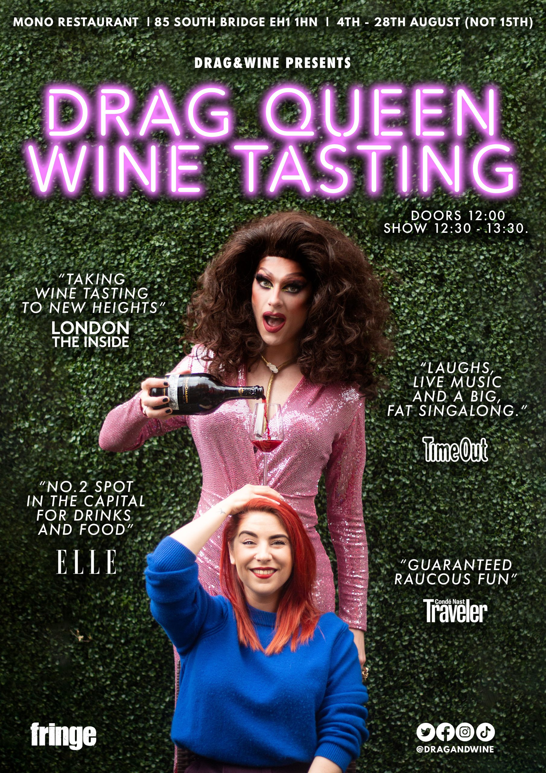 Drag Queen Wine Tasting Fringe Poster